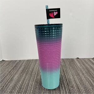 Starbucks 2024 Valentine's Day Ombré Grid Venti 24oz Cold Cup Tumbler